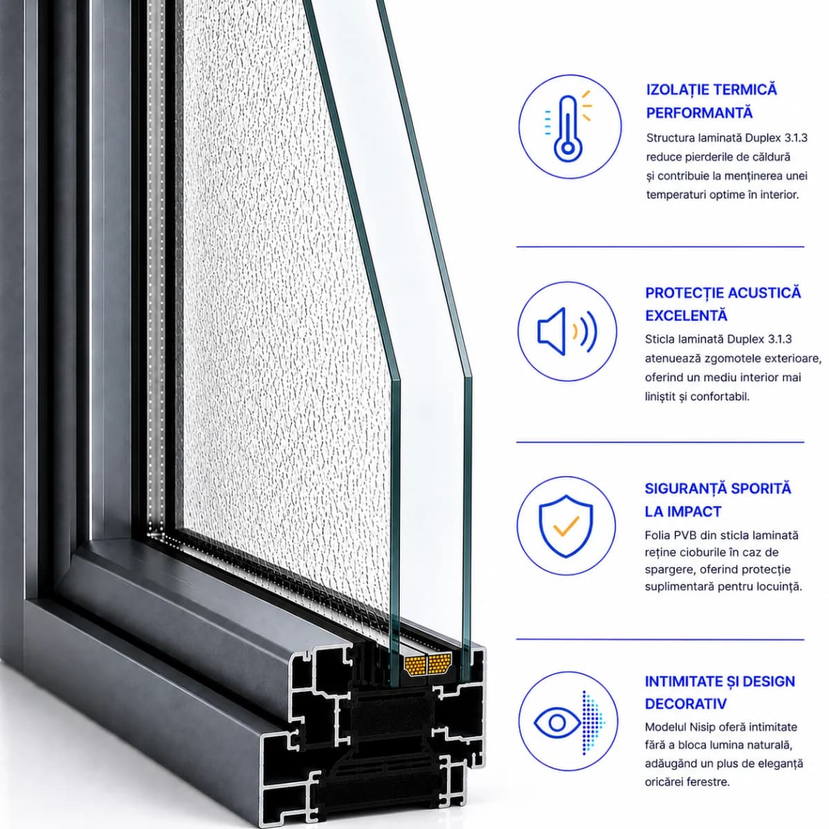 Geam Termopan Duplex 3.1.3 + Nisip